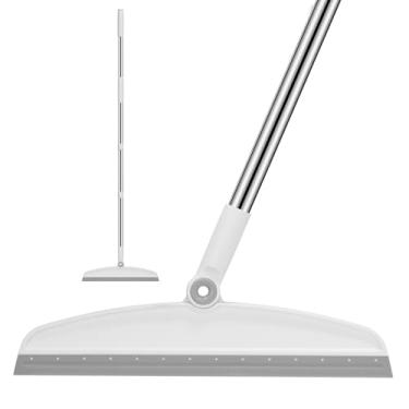 Imagem de NACENA Rodo de piso de silicone, vassoura mágica multifuncional de cabo longo ajustável de 137 cm, vassoura 2 em 1 para limpeza doméstica para piso, deck, banheiro, cozinha, pelos de animais de