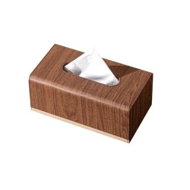 Imagem de Dispensador facial de guardanapo de couro moderno prático capa de caixa de lenços de mesa de alta qualidade para organizador de escritório de hotel