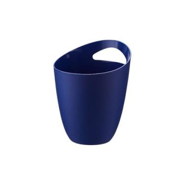 Imagem de x3anggyt5 Balde de gelo grande grosso balde de gelo acrílico champanhe balde de cerveja gelo vinho balde de grão de gelo para bar festa recipiente de gelo (azul)