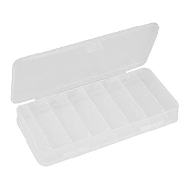 Imagem de Caixa de armazenamento de mini iscas transparentes de plástico portátil Caixa de suporte de iscas dupla face durável leve para pescadores e entusiastas da pesca Cor transparente (Sulco interno