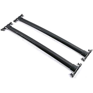 Imagem de YiXi-Partswell 2 peças de rack de teto barras transversais bagageiro de alumínio adequado para Land Cruiser LC200 2008-2020 - preto