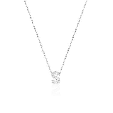 Imagem de Colar Letra Inicial com microzircônias Prata 925 Fabro Saints