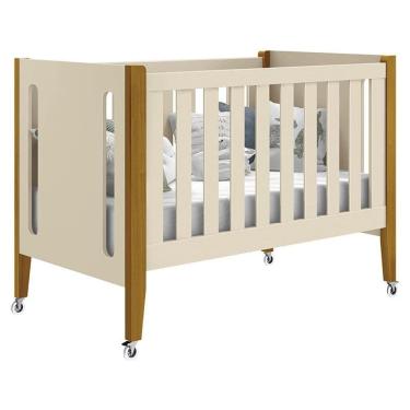 Imagem de Berço Americano Tom 3 em 1 Areia Acetinado Amadeirado - Reller