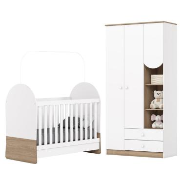 Imagem de Jogo de Quarto Infantil Magia com Guarda Roupa e Berço - Móveis Henn