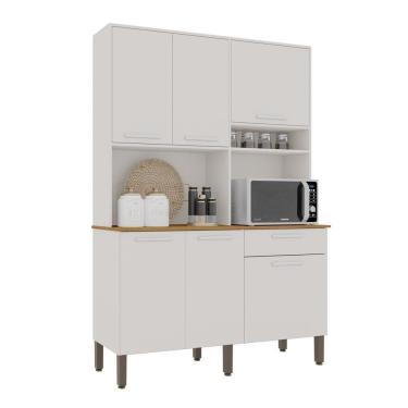 Imagem de Armário Cozinha New Siena 5 Portas Abrir 1 Porta Basculate 1 Gaveta Salleto Branco