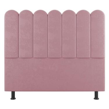 Imagem de Cabeceira Cama Box Casal Queen Size Lana 160cm Suede Rosê - Abmaza