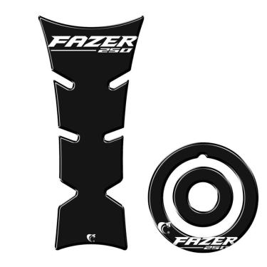 Imagem de Adesivo Protetor Tanque E Bocal Moto Yamaha Fazer 250 Preto Preto