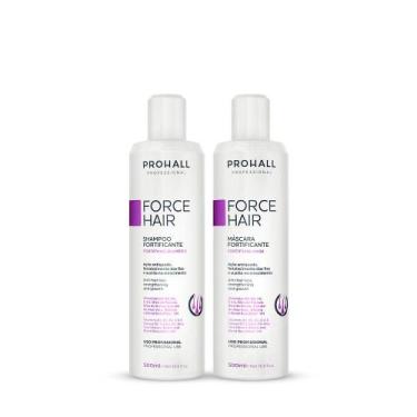 Imagem de Kit Shampoo De Crescimento Capilar, Máscara Force Hair - Prohall Profe
