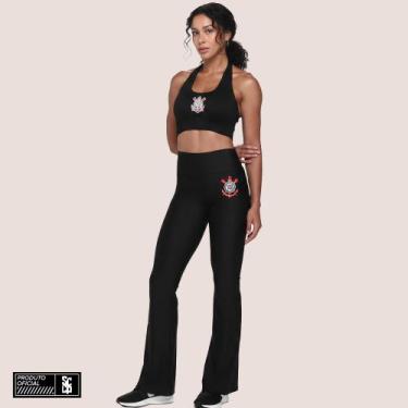 Imagem de Calça Flare Timão Feminina Produto Oficial Caimento Top - Corinthians,