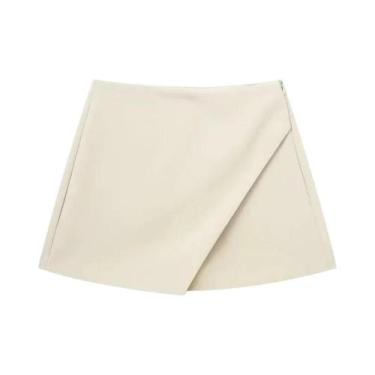 Imagem de Saia Mini Assimétrica Preta De Cintura Alta Para Mulheres, Moda De Ver