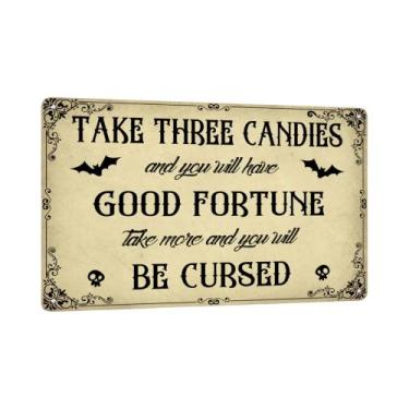 Imagem de Placa Vintage De Metal Para Cafeteria Com Tema De Café Da Bruxa Assust