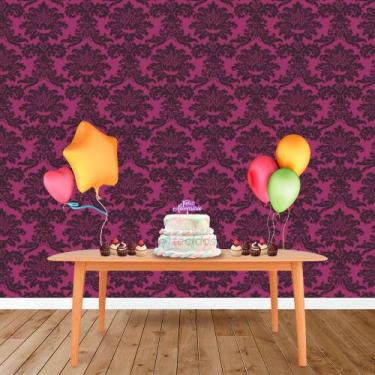 Imagem de Painel Retangular em Jacquard Pink e Preto Medalhão - Jacquard Tradici