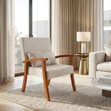 Imagem de Kit 2 Poltronas Jade Linho Premium Escritório Recepção Sala De Estar D