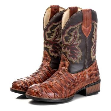Imagem de Bota Country Escamada Texana Cano Longo Couro Frete Grátis - Campero, 