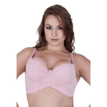 Imagem de Sutiã com Bojo Plus Size Cruzado Soutien Moderno Alça Reforçada - C7 A