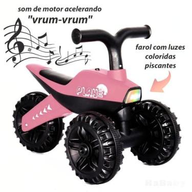Imagem de Bicicleta Equilíbrio Infantil 3 Rodas Luz e Som Rider Rosa - KaBaby