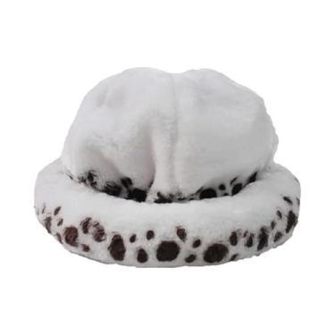 Imagem de Chapéu De Pelúcia Branco Unissex Com Ponto Para Fantasia De Cosplay De