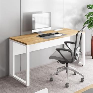 Imagem de Mesa Plataforma Individual com Caixa de Tomadas Pés Metal 120cm Indust