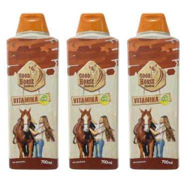 Imagem de Kit Shampoo De Cavalo Good Horse Cabelos Fortes Vitamina A 700ml Cresc