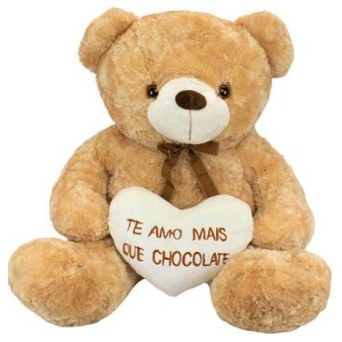 Imagem de Urso Sentado Te Amo Mais Que Chocolate 72Cm - Pelúcia - Infinity Prese