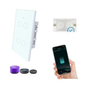 Imagem de Interruptor Inteligente WiFi Touch Tuya (EUA) Com Fio Neutro Necessári