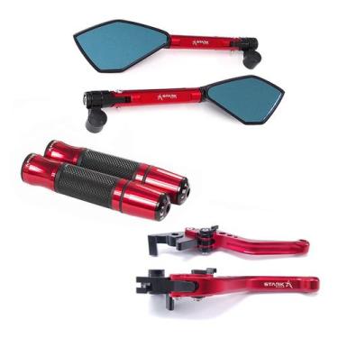 Imagem de Kit Manete Manopla Retrovisor Hayabusa Bandit Gsx 1250 650f - NoBrand,