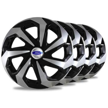 Imagem de Jogo Carlota Aro 13 Spider Black Silver Ford Fiesta Ka Focus - ELITTE