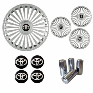 Imagem de Jogo Calota Aro 15 Europa Premium Toyota + Emblema Resinado + Tampa Ve