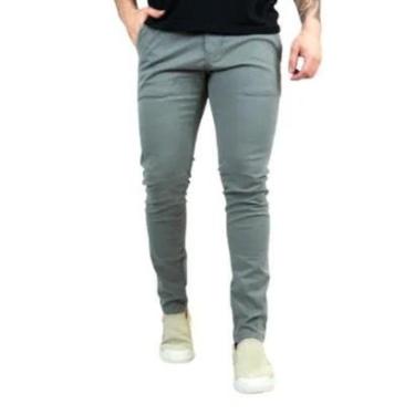 Imagem de Calça Slim Luxo Esporte Sarja Com elastano Masculina-Masculino