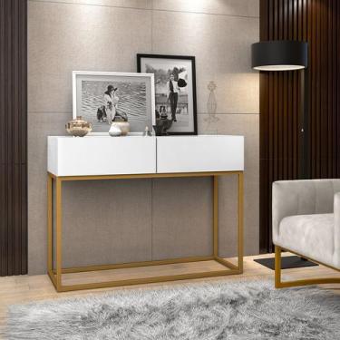 Imagem de Aparador Buffet Eros 90cm Pequeno Para Hall de Entrada Com 2 Gavetas I