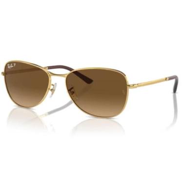 Imagem de Óculos de Sol Ray-Ban 0RB3733 Piloto Metal Unissex, Marrom