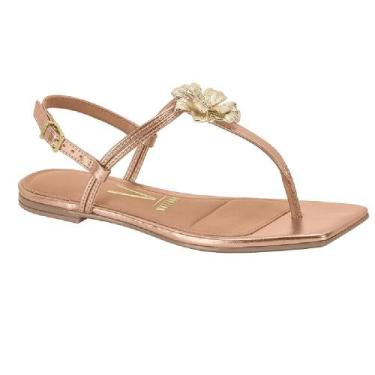 Imagem de Sandalia vizzano rasteirinha ref 6513.201.14710 feminino, 37, Ouro, Ro