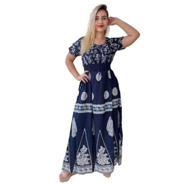 Imagem de Vestido Longo Indiano Manga Curta Tradicional - Cod.1008 - Aleci Fashi