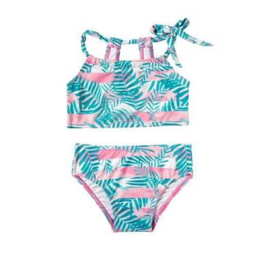 Imagem de Biquíni Infantil Aloha Tip Top Estampado Azul Proteção UV50+ -, 4, Ver