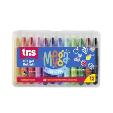 Imagem de Giz de Cera Retrátil Tris Mega Gel 12 Cores