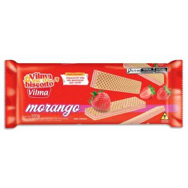 Imagem de Biscoito Wafer Vilma com Recheio de Morango 100g