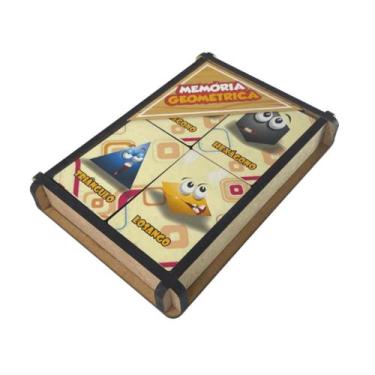 Imagem de Jogo da Memória Geométrica Formas com Nomes Brinquedo em MDF - Maninho