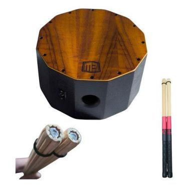 Imagem de Caixa Percuteria 11 X 6 Eletroacústica + Baquetas Liondrum Preto - Caj