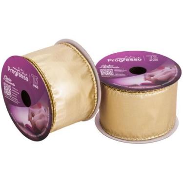 Imagem de Fita ARAMADA Natal 63MMX10M Metalizado Dourado (7909857050004) - Fitas