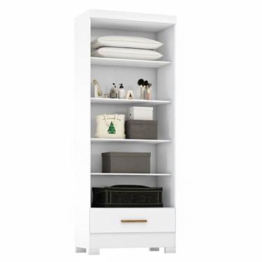 Imagem de Módulo Closet 1 Gaveta Smart Versatile Espresso Móveis Branco