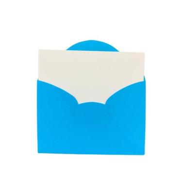 Imagem de Envelope Visita Azul + Cartão Branco 11,5x8 Cm 50 Unidades - Arwetech
