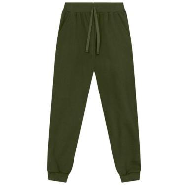 Imagem de Calça jogger infantil menino em moletinho Brandili, Verde, 18
