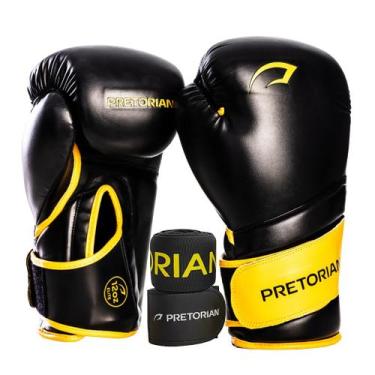 Imagem de Kit Elite Boxe Muay Thai Luva e Bandagem Treino - Pretorian Cor:Preto/