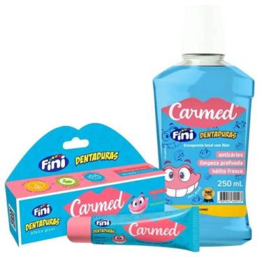 Imagem de Kit Oral Care Fini Dentaduras Framboesa e Morango Cimed, Framboesa e M