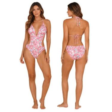 Imagem de Maiô Feminino Engana Mamãe Com Bojo Estampado e Calcinha Empina Bumbum