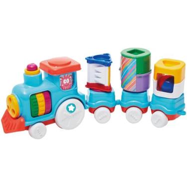 Imagem de Brinquedo Educativo Trenzinho 3030 - Anima Trem Blocks Tatetu 7 Peças 