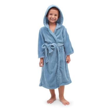Imagem de Roupão Infantil Appel Plush Casual Kids Cor:Azul - celesteTamanho:M, A