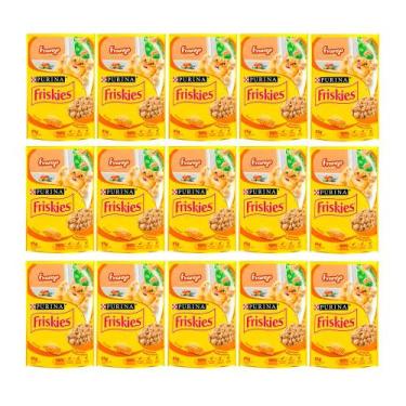 Imagem de Kit 15 Ração Úmida para Gato Friskies Adulto Sabor Frango ao Molho em 