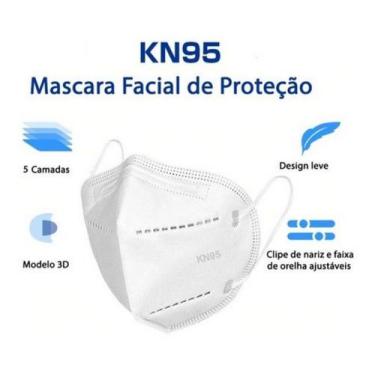 Imagem de Kit 10 Máscara De Proteção Hospitalar Kn95 Com Clip Nasal - Bossino