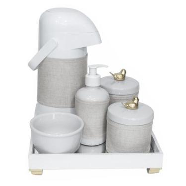 Imagem de Kit Higiene Espelho Completo Porcelanas, Garrafa E Capa Passarinho Dou